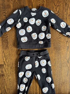 Stella McCartney Kids Black Sweatshirt & Joggers Snowman Set